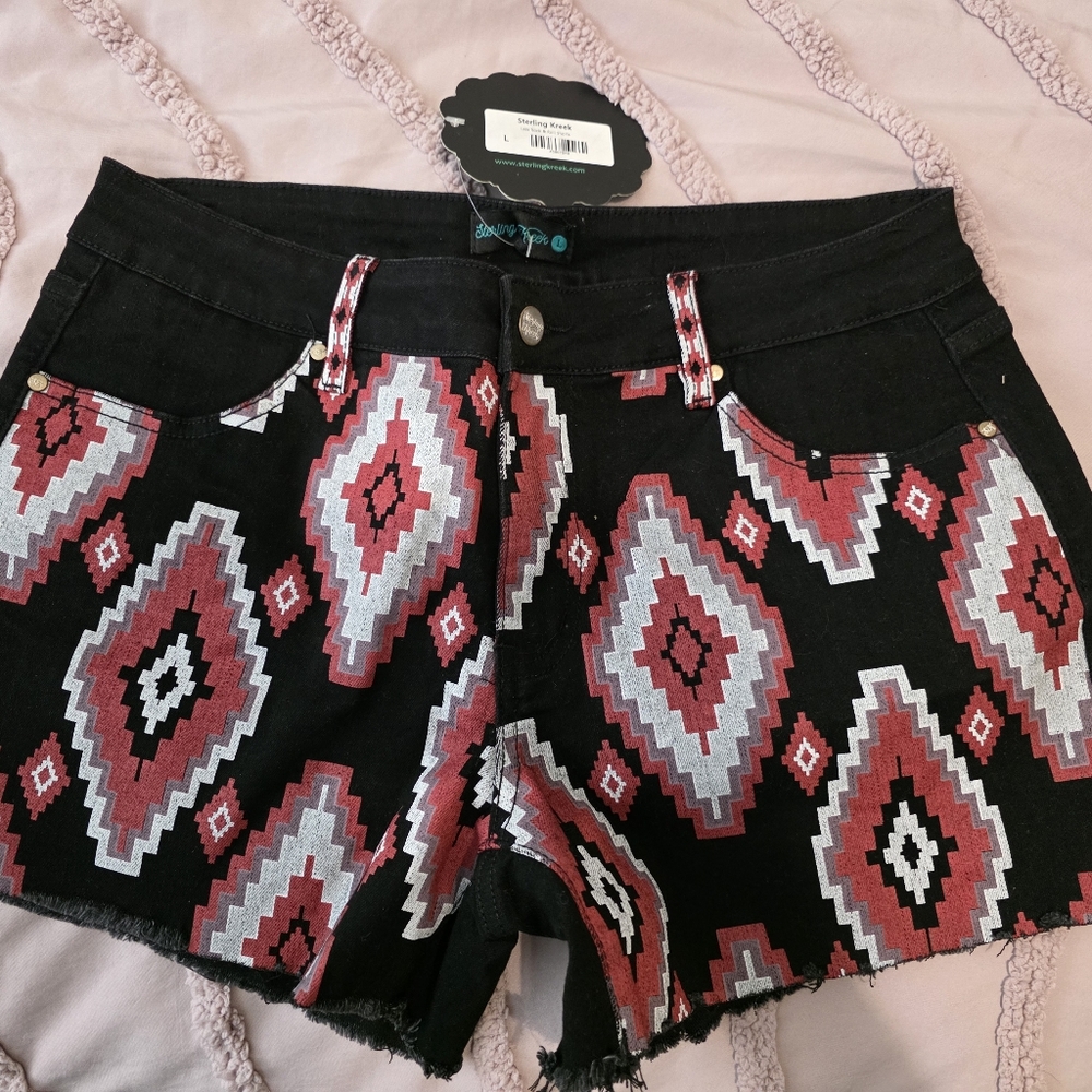 Sterling Kreek Lets Rock & Roll Shorts - Black and Red